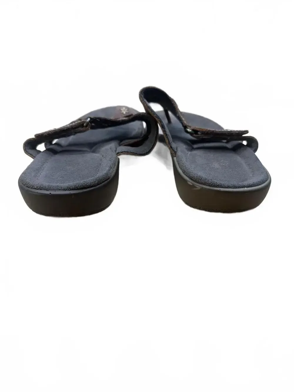Natural Soul Brown Leather Casual Sandals Comfortable Summer Slip On